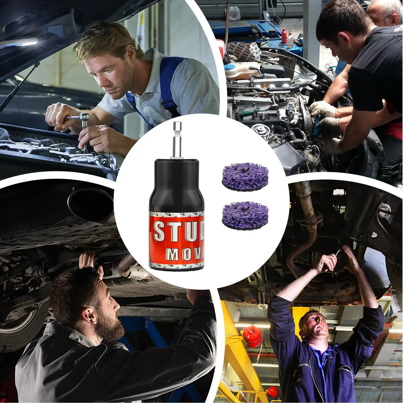 Hub Cleaner Wheel Stud Rust Removal Tool Bolts Screws for Wrenches Lug Studs Rotors Bearing Resurfacing Repair Restoration Rust