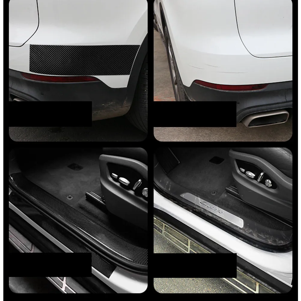 Carbon Fiber Car Anti-Scratch Strip 300x5cm Bumper & Door Protector Scuff Proof Auto Body Guard