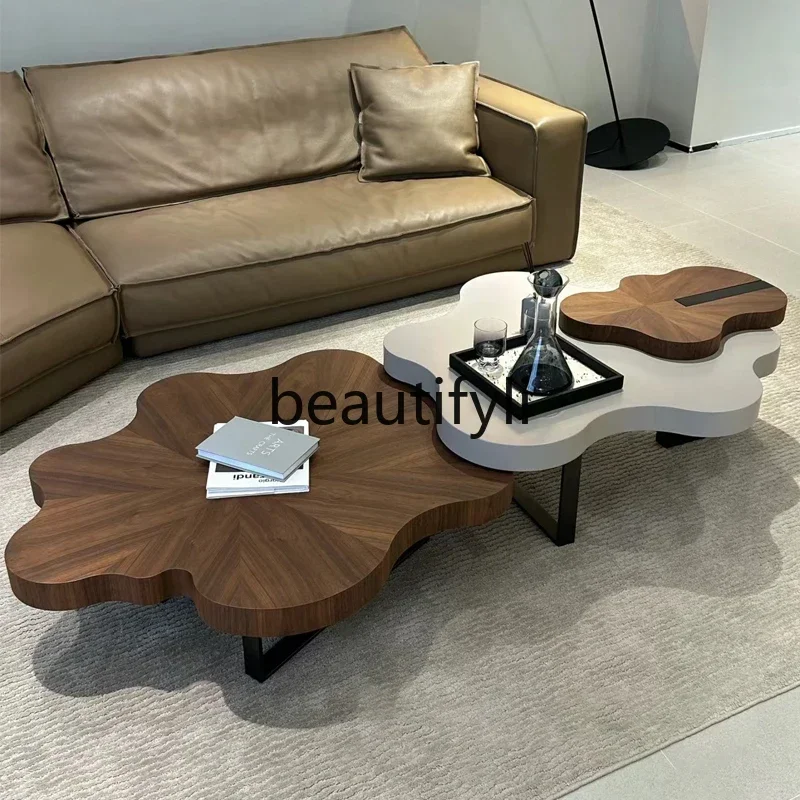 

zqq1Italian minimalist cloud coffee table combination light luxury irregular creative designer home