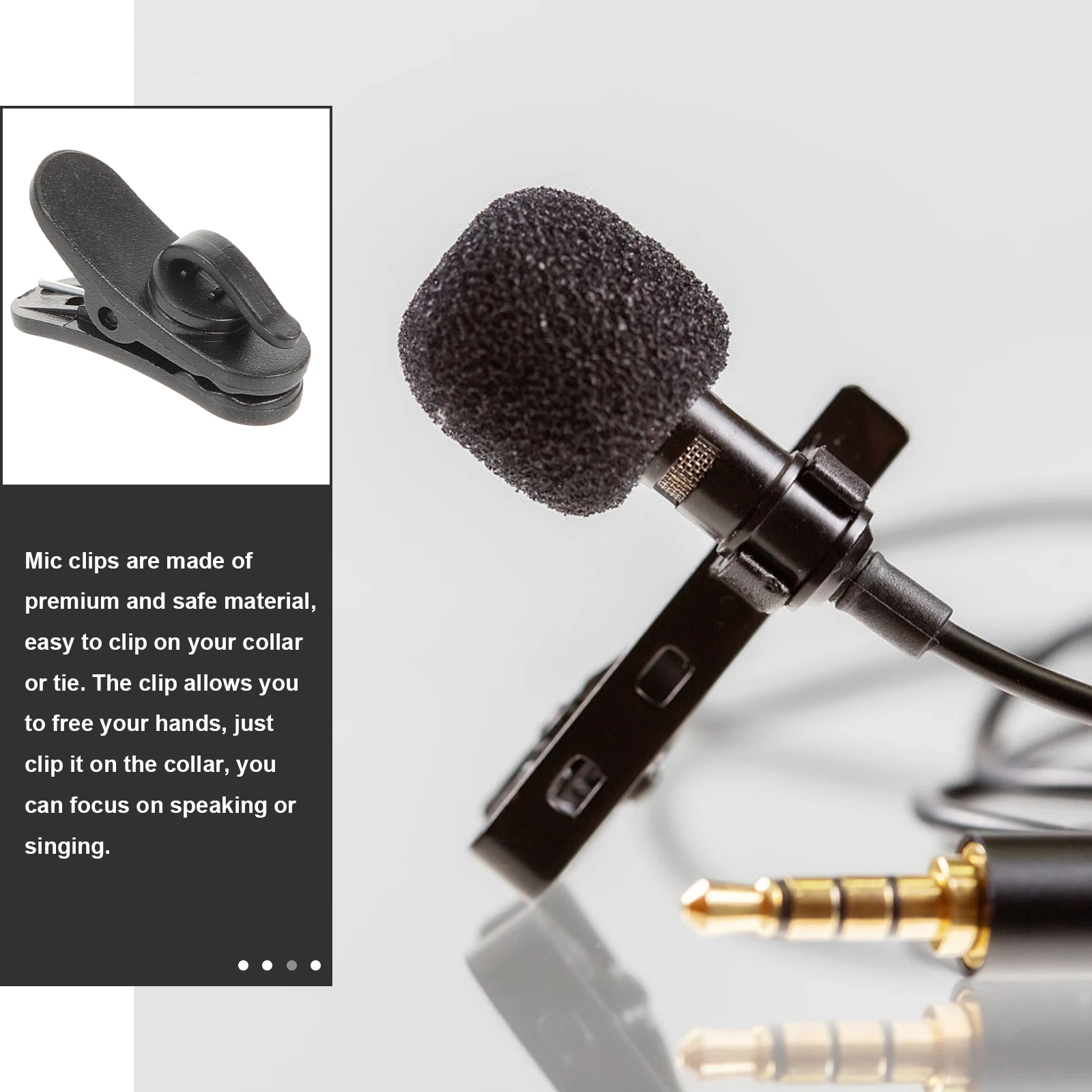 20 piezas Mini Clips de micrófono Lavalier abrazaderas de cordón de solapa corbata para grabación de voz micrófono inalámbrico de Audio y vídeo