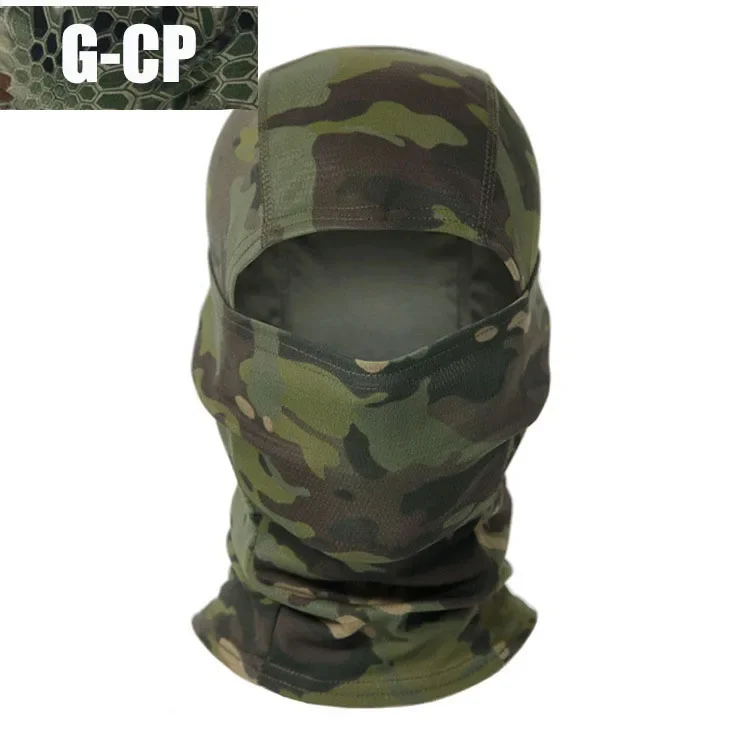 Multicam syal Balaclava taktis, pelindung wajah penuh topi berburu bersepeda Balaclava kamuflase