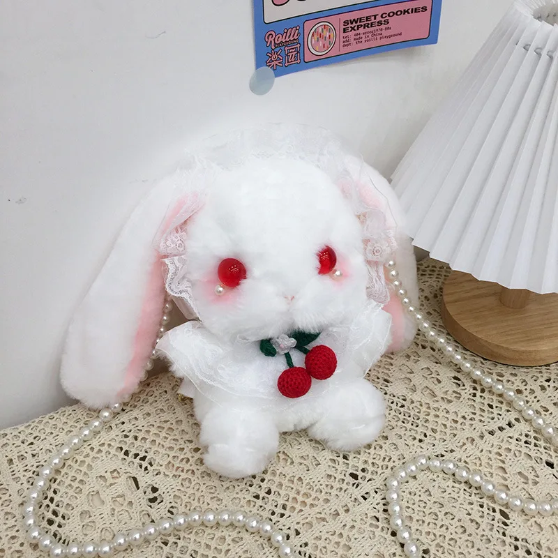 Cute Plush Rabbit Single Shoulder Bag Women Crossbody Bags Fluffy Stuffed Bunny Shoulder Bag Plush Rabbit Girls School Kids Toys