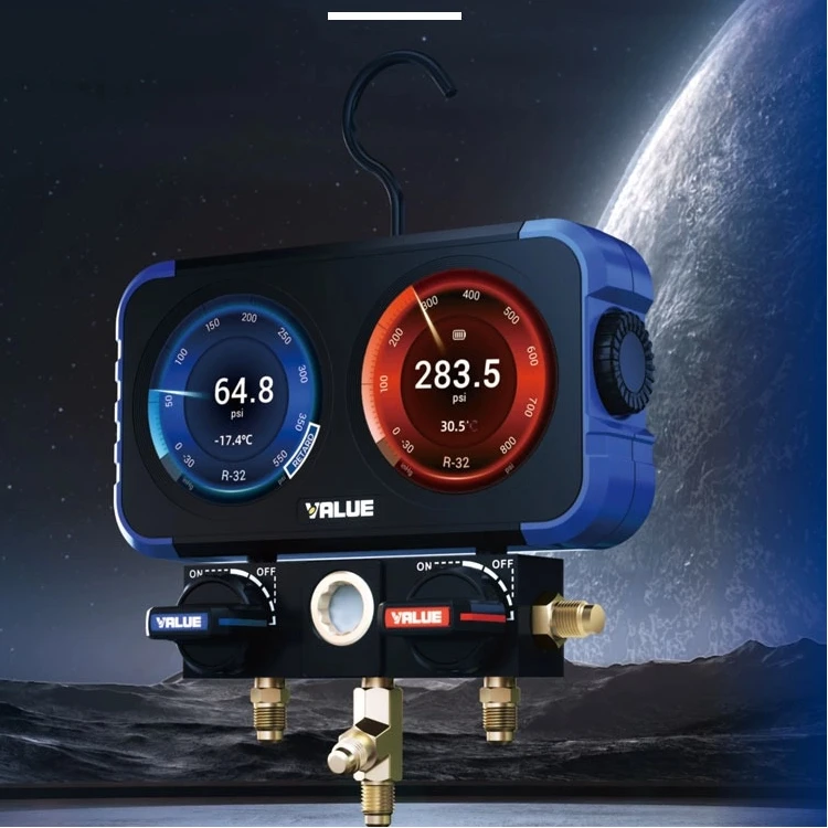 

LCD VALUE Digital Manifold Gauge VRM2-X With HD Display Built-in 72 kinds of mainstream refrigerants