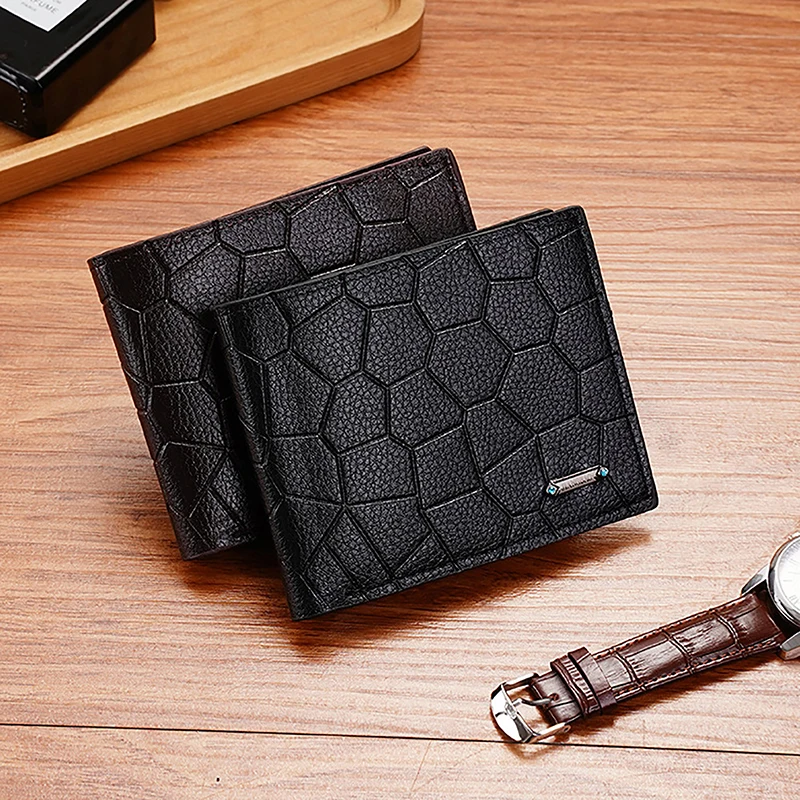 New Men Foldable Wallet PU Leather Purse Money Change Pouch Credit Card Holders Casual Business Wallets 2023