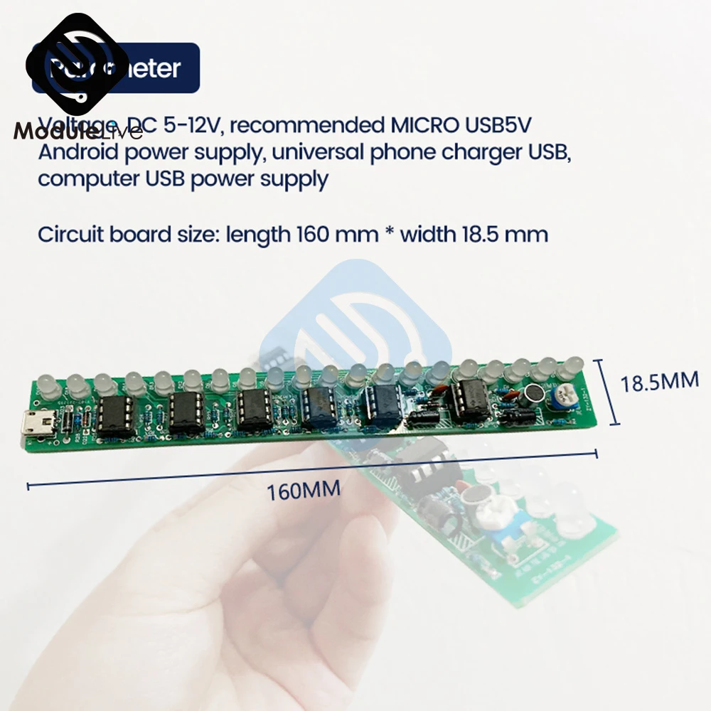 Usb Audio Spectrum Lamp Kit Led Car Volume Level Indicator Music Audio Display Circuit Board To Increase The Hands-on Ability