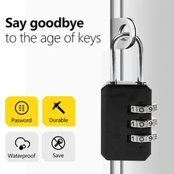 Travel Luggage Security Anti-Theft Tool Portable Contrast Color Padlock 3 Digit Combination Lock