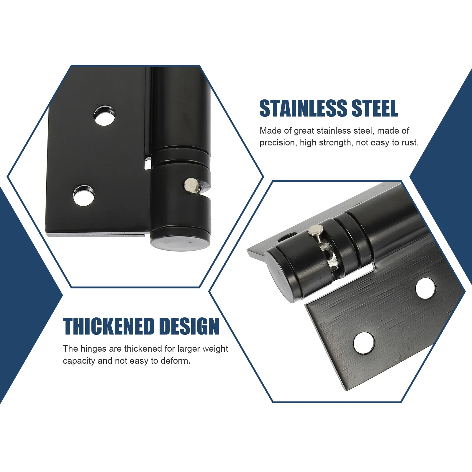 

1 set 1 Set Stainless Steel Door Heavy Duty Self-Closing Hinges 180 Degree Rotation Furniture Cupboard Hinges Noiseless