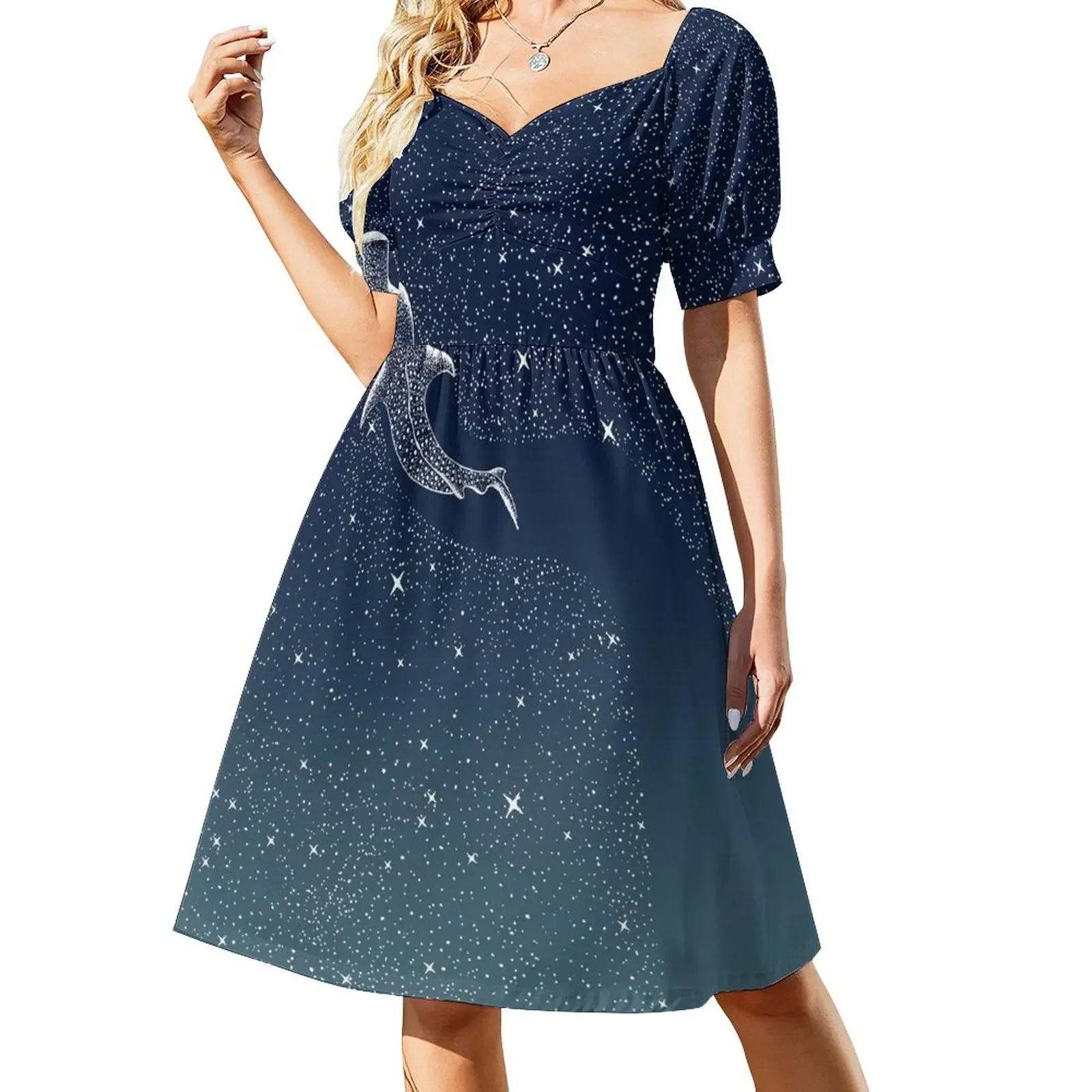 

Star Eater COLOR GRAD - turquoise Short-Sleeved Dress fairy dress clothes for women