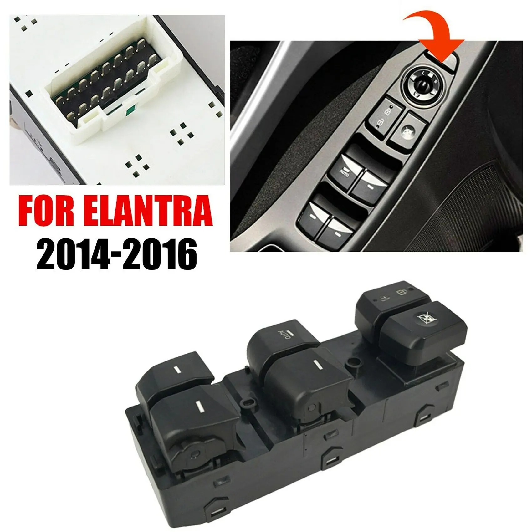 Left Driver Side Master Power Door Window Switch for Hyundai Elantra 2014-2016 93570-3X012