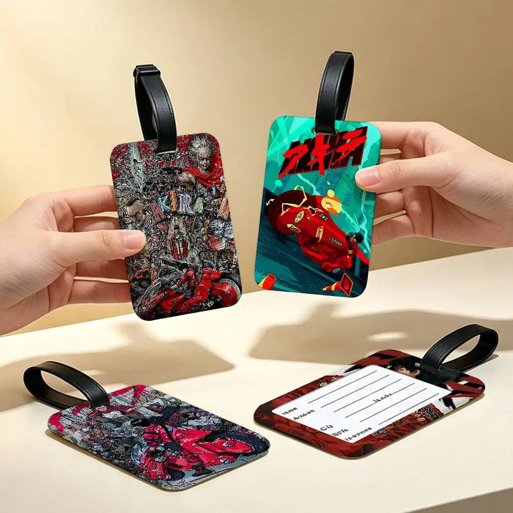 A-Akira Painting PVC Luggage Tag With Information Card Anti lost Name Label For Suitcase Backpack Travel Accessory