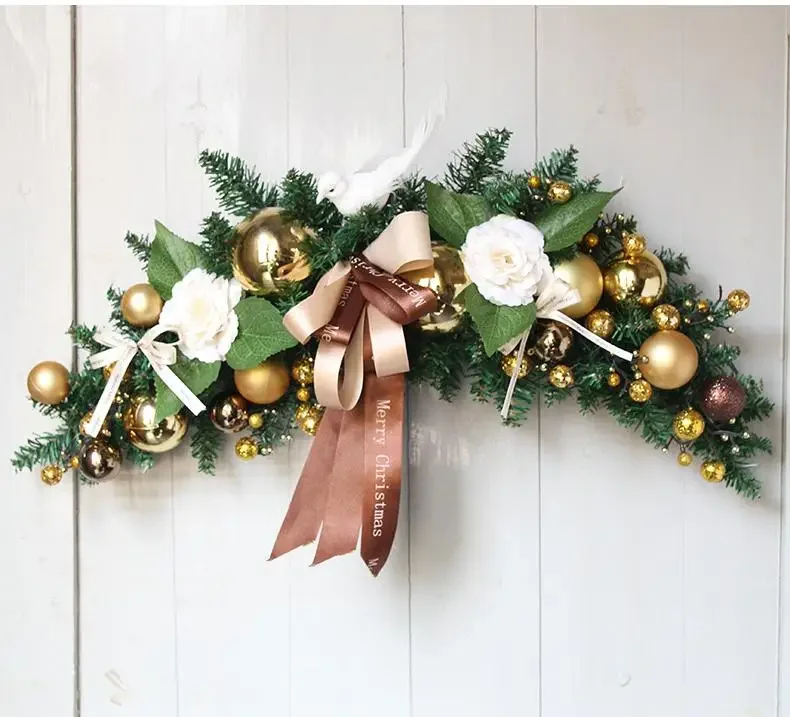 

Christmas Outdoor Xmas Artificial Wreath And Garland Berry PE Pinecone Lights Up Christmas Swag For Front Door