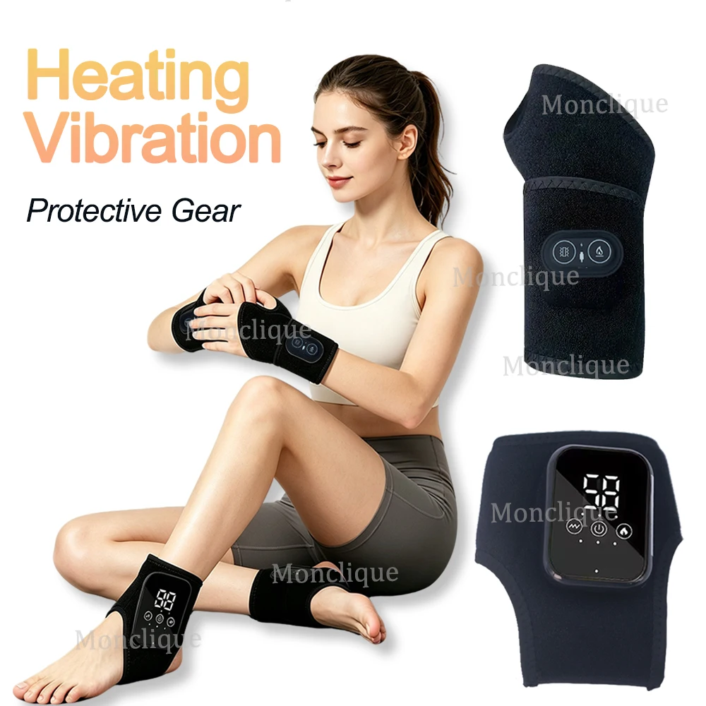 Electric Foot Massager Hot Compress Ankle Strap 3-speed Heating Vibration Portable Joint Support Belt Relaxed Feet Anti-fatigue
