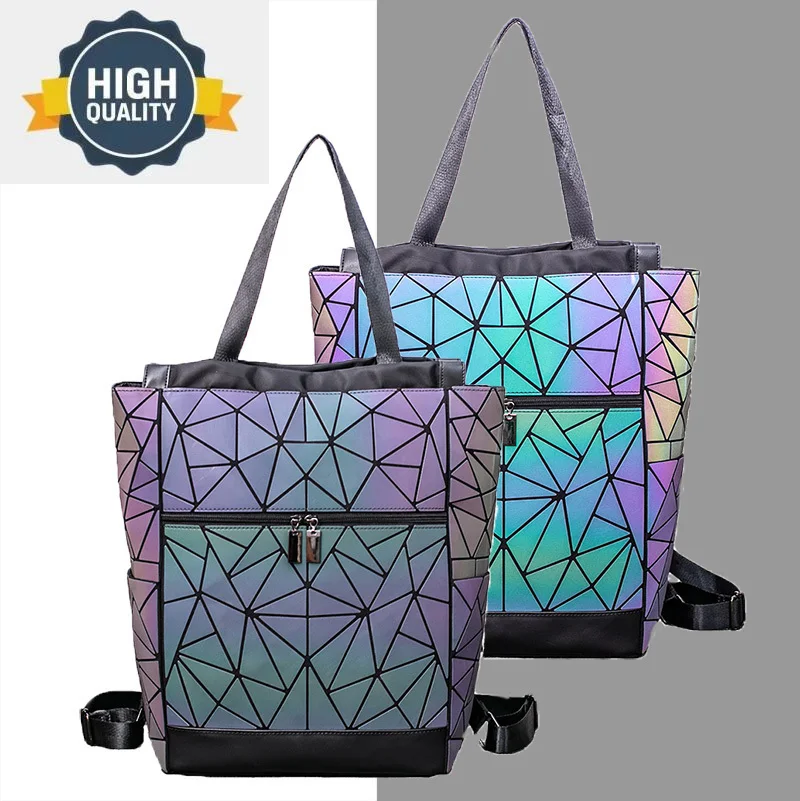 

shiny Geometric new Luminous bag Sequins Female Backpack Women School For Teenage girls mochila feminina 2024