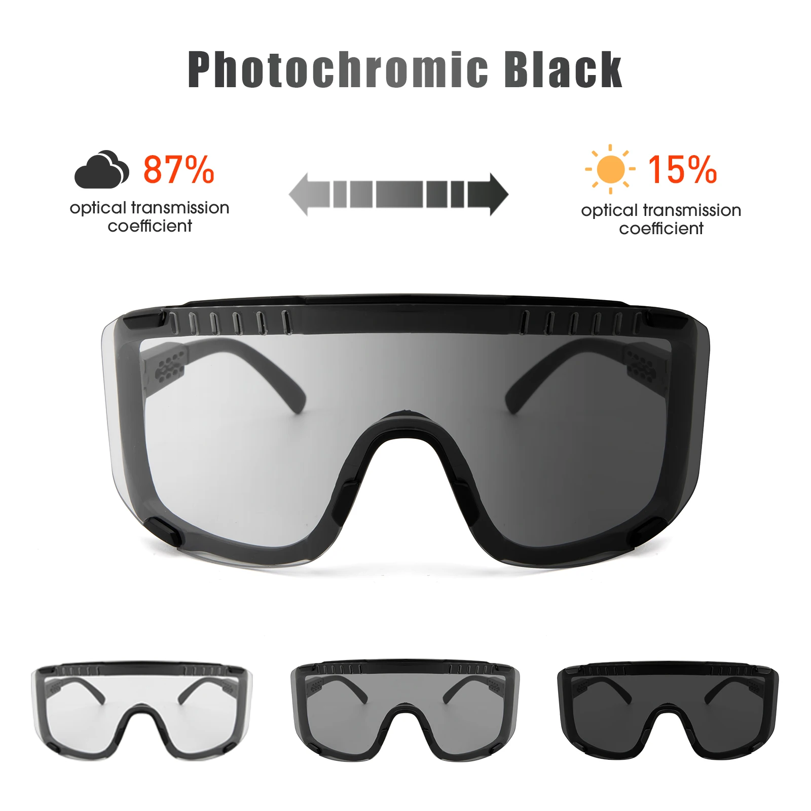 SCVCN Photochromic Glasses Cycling Sunglasses for Men Mountain Bike Road Bicycle Eyewear Pock Cycle Goggles UV400 MTB Biking