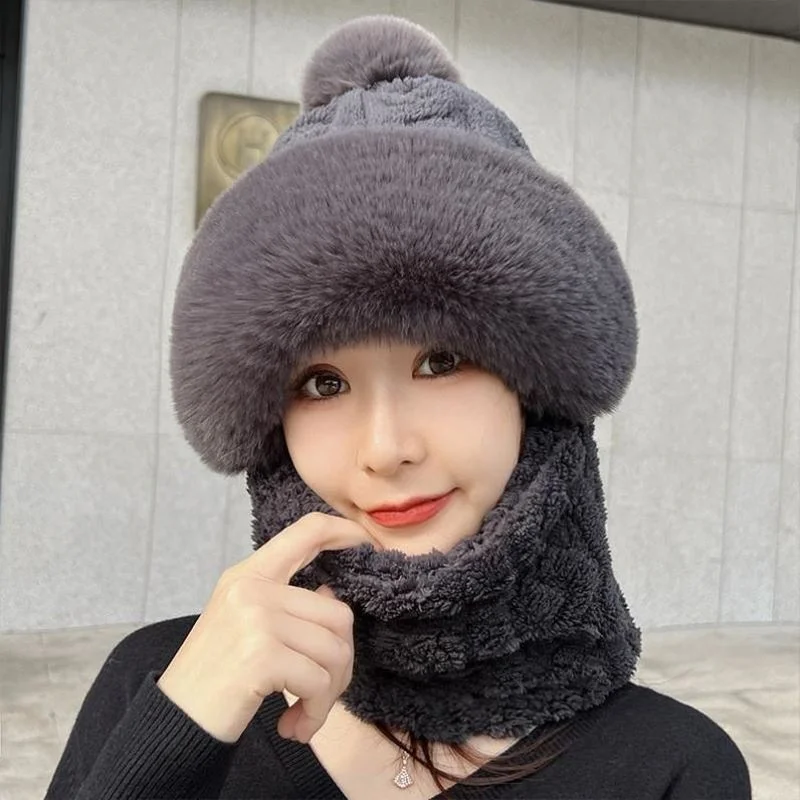 女性用冬用サイクリングフェイスマスクフルフェイスフード付き防風スカーフフリース耳保護ヘッドカバー暖かい一体型帽子
