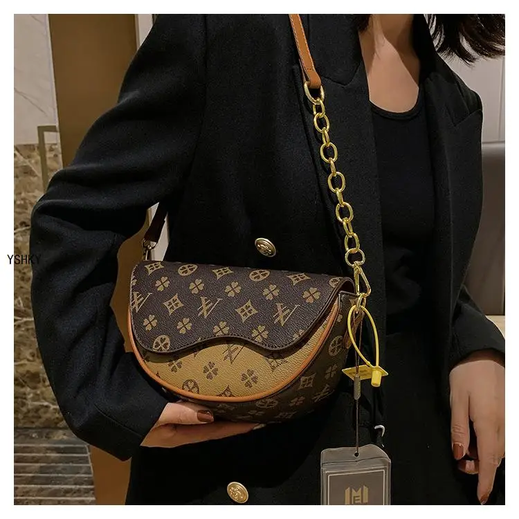 Bolso de hombro con cadena para mujer, bandolera Coreana de diseñador de lujo, 2024