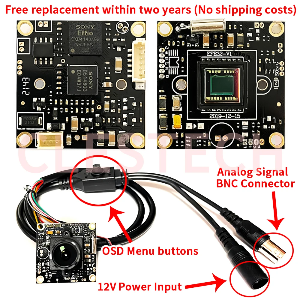 Imagem -02 - Clestech-circuit Board Câmera Module Sony Effio Ccd 4140 Mais 673 800tvl hd Cctv Analógico 960h Cabo Osd Microscópio de Monitoramento Diy