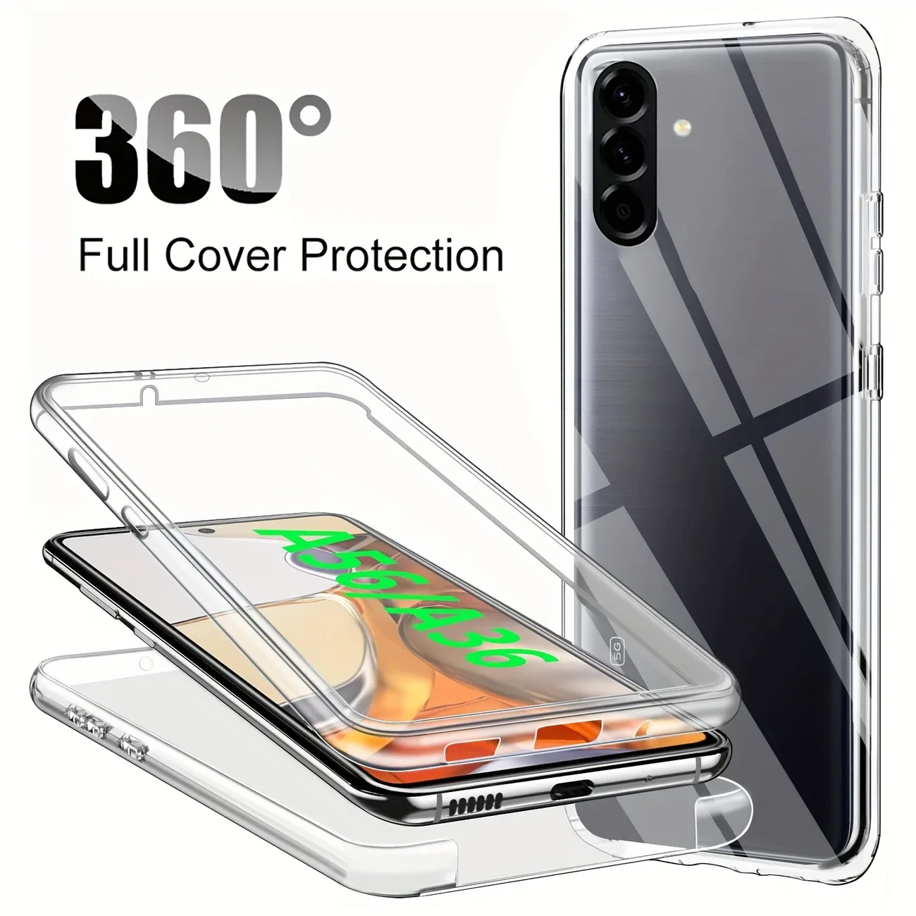 360 volle Abdeckung Transparent Fall Für Samsung Galaxy A56 A36 A26 5G A55 A54 A53 A52 5G A35 A34 A33 A32 A25 A24 A23 A22 Abdeckung Coque