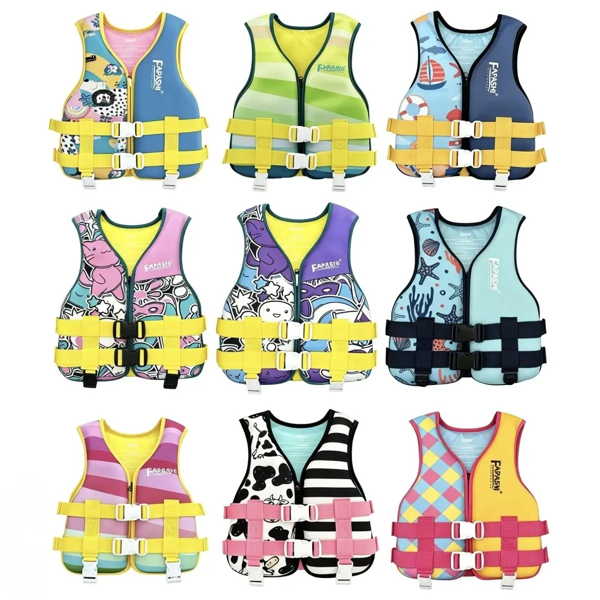 children's-life-jacket-various-styles-high-buoyancy-vest-for-surfing-swimming-ten-plus-designs-kids-safety-gear