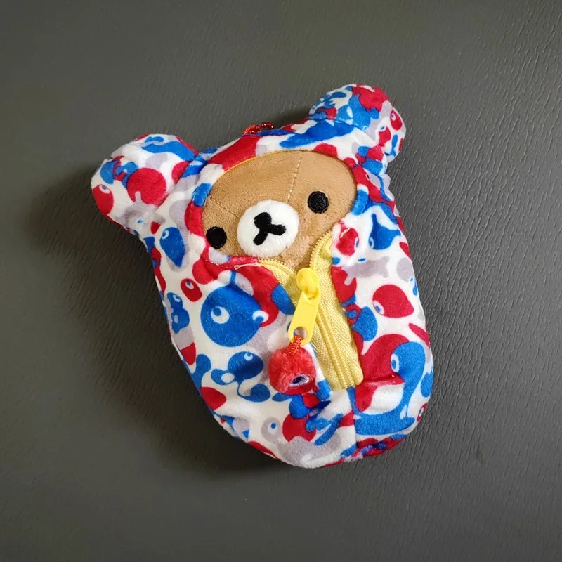 พวงกุญแจตุ๊กตาการ์ตูนริลัคคุมะ ตุ๊กตาขนนุ่มสบาย ของตกแต่งกระเป๋าเป้ ของขวัญคริสต์มาสสำหรับเด็กชายและเด็กหญิง