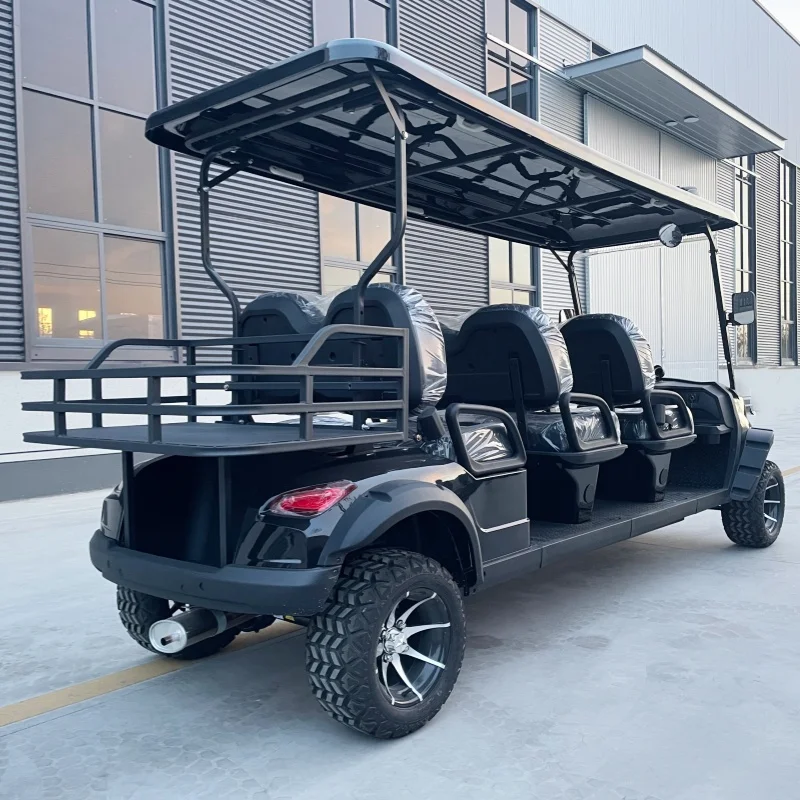High-Performance Electric Golf Cart For Adventure/Outdoor Hunting With Folding Windshield Rear Cargo Box Roof LED Light Strips