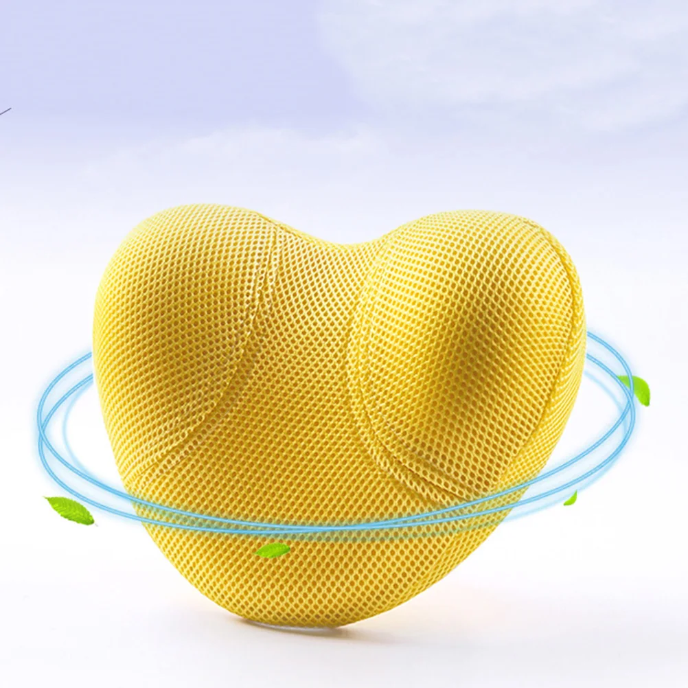

1pc Heart Shaped Neck Pillow Soft Cervical Support Lightweight Travel Yellow Cushion U Groove Design Fits Neck Curve Relieves