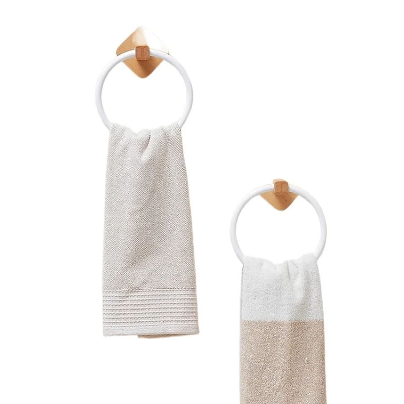 

Cream style towel rack bathroom punching-free hotel B&B creative circular towel hanging ring