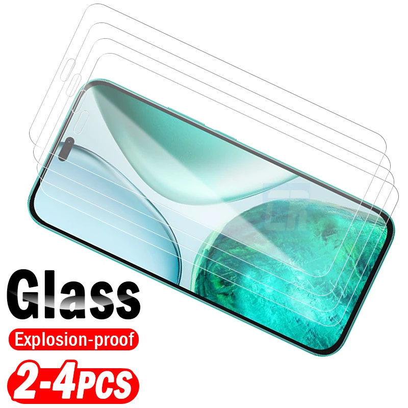 2-4 قطعة غطاء كامل واقي من الزجاج المقسى لهاتف Honor X8c X8b X8a X7d X7c X7b X7a X6c X6b X6a X6 X5b X5 Plus واقيات الشاشة