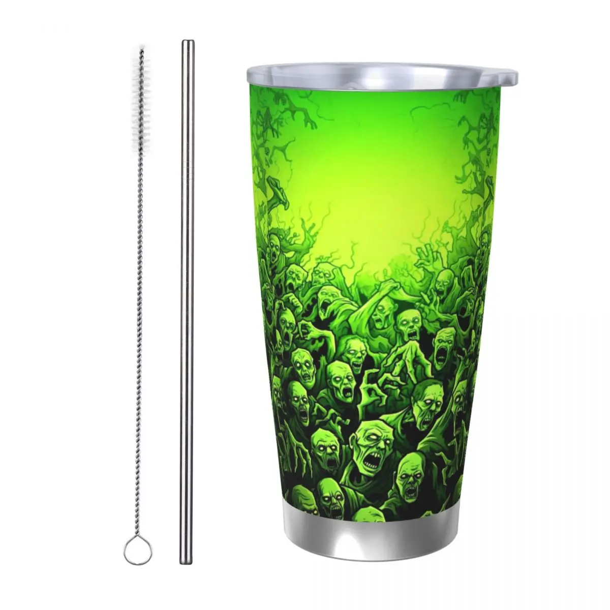 

Призрачный череп с принтом светящийся ужас ночь Хэллоуин стакан из нержавеющей стали вакуумная изоляционная кружка термохолодная чашка соломенная 20 унций
