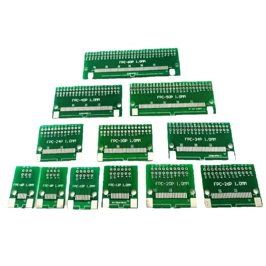 1 Uds doble cara 0,5mm 1mm FFC FPC 6 8 10 12 20 30 40 50 60 pines a 2,54mm FPC/FFC SMT adaptador placa de enchufe conector de placa PCB