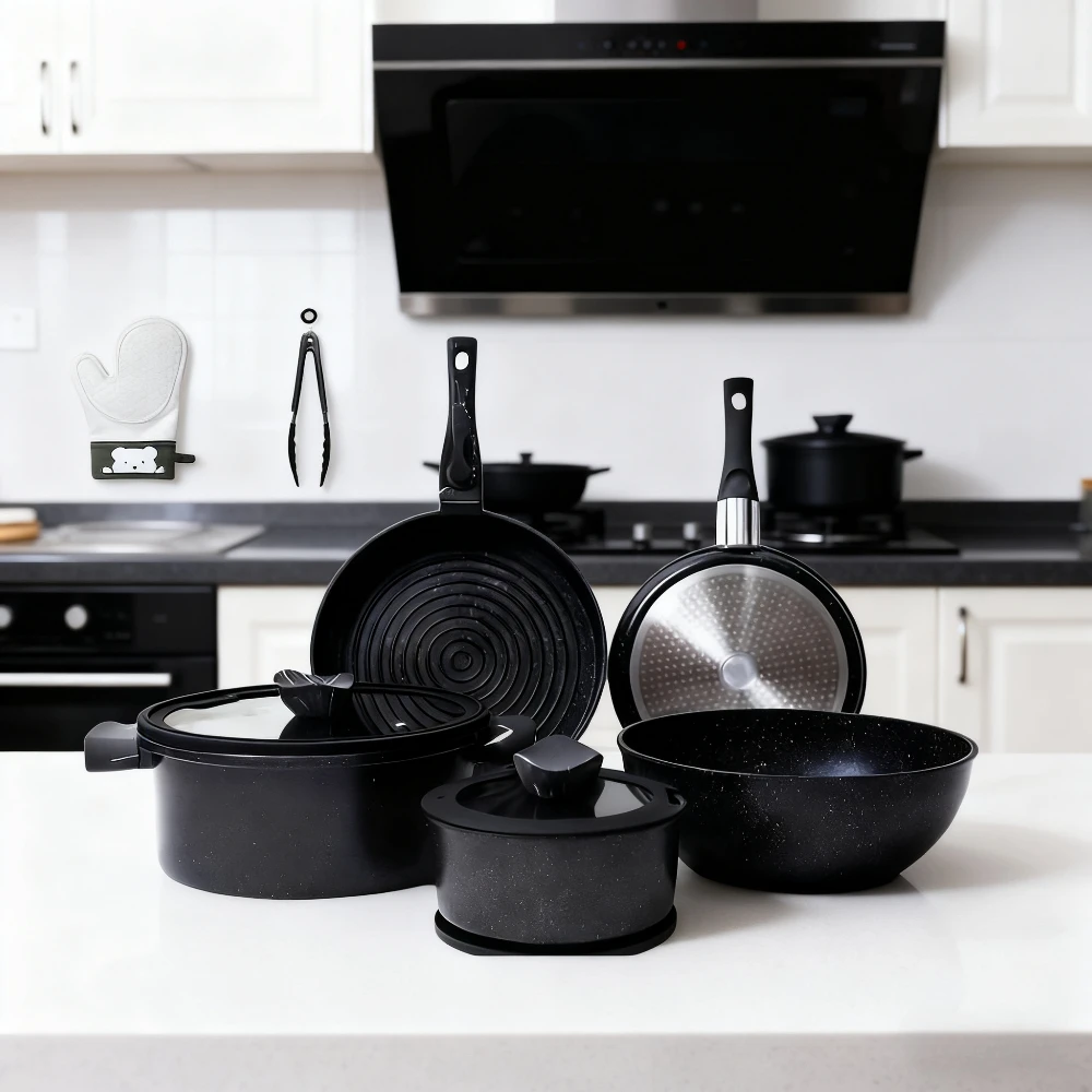 

Набор кухонной посуды Набор кастрюль и сковородок с антипригарным покрытием со съемной ручкой Набор посуды Можно мыть в посудомоечной машине в духовке Кухонные инструменты для приготовления пищи