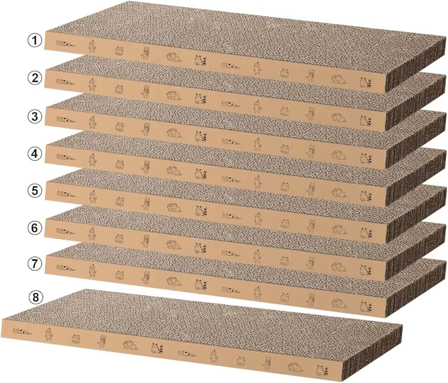 

8 Packs in 1 Cat Scratch Pad, Cat Scratcher Cardboard,Reversible,Durable Recyclable Cardboard, Suitable for Cats to Rest, Grind