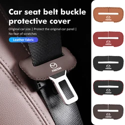 Leather Car Seat Belt Buckle Protector Clip Anti-Scratch Cover For Mazda Axela Atenza CX9 MX3 MX5 RX8 RX7 MX30 CX30