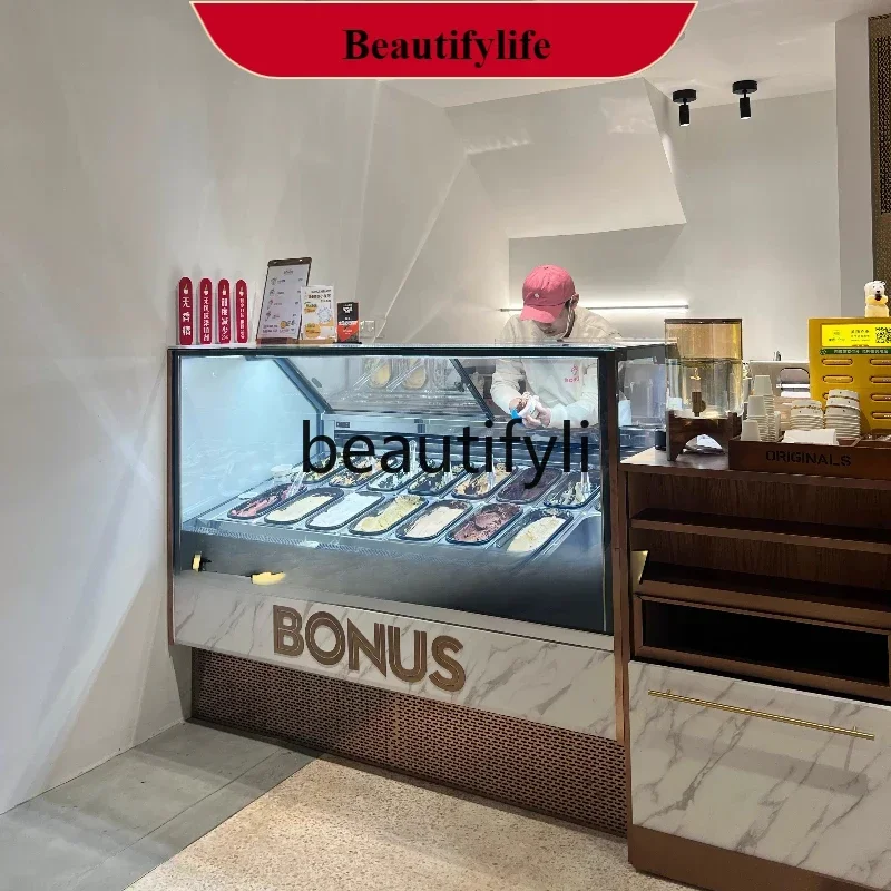 Asmt42 Профессиональная витрина для мороженого Коммерческая витрина для мороженого с морозильной камерой