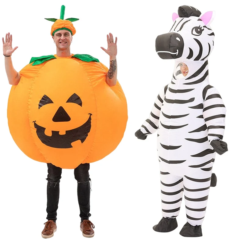 Adult Inflatable Zebra Piggy Pumpkin Costumes Suit Dress Animal Friend Party Cosplay Stage Carnival Purim Halloween Costume