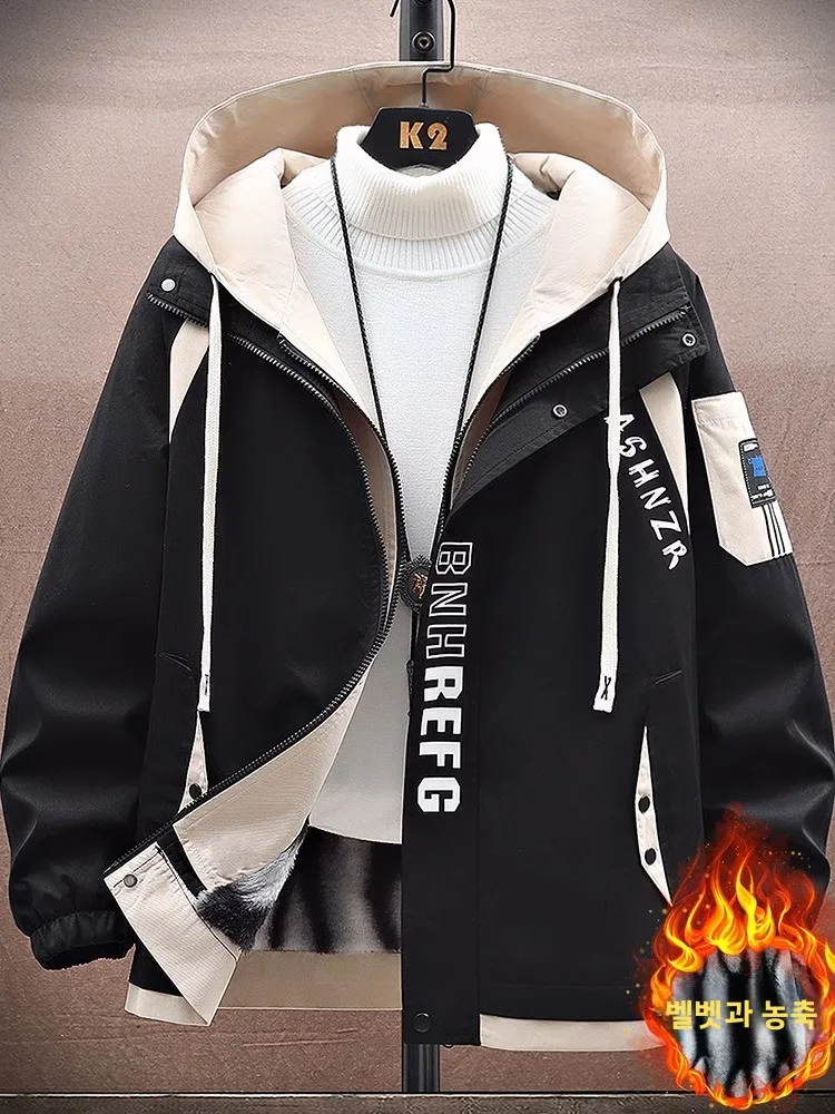 

Thiened Fce Cotton Jaet мужская осенне-зимняя молодежная брендовая парка пальто теплая повседневная длинная свевая застежка-молния