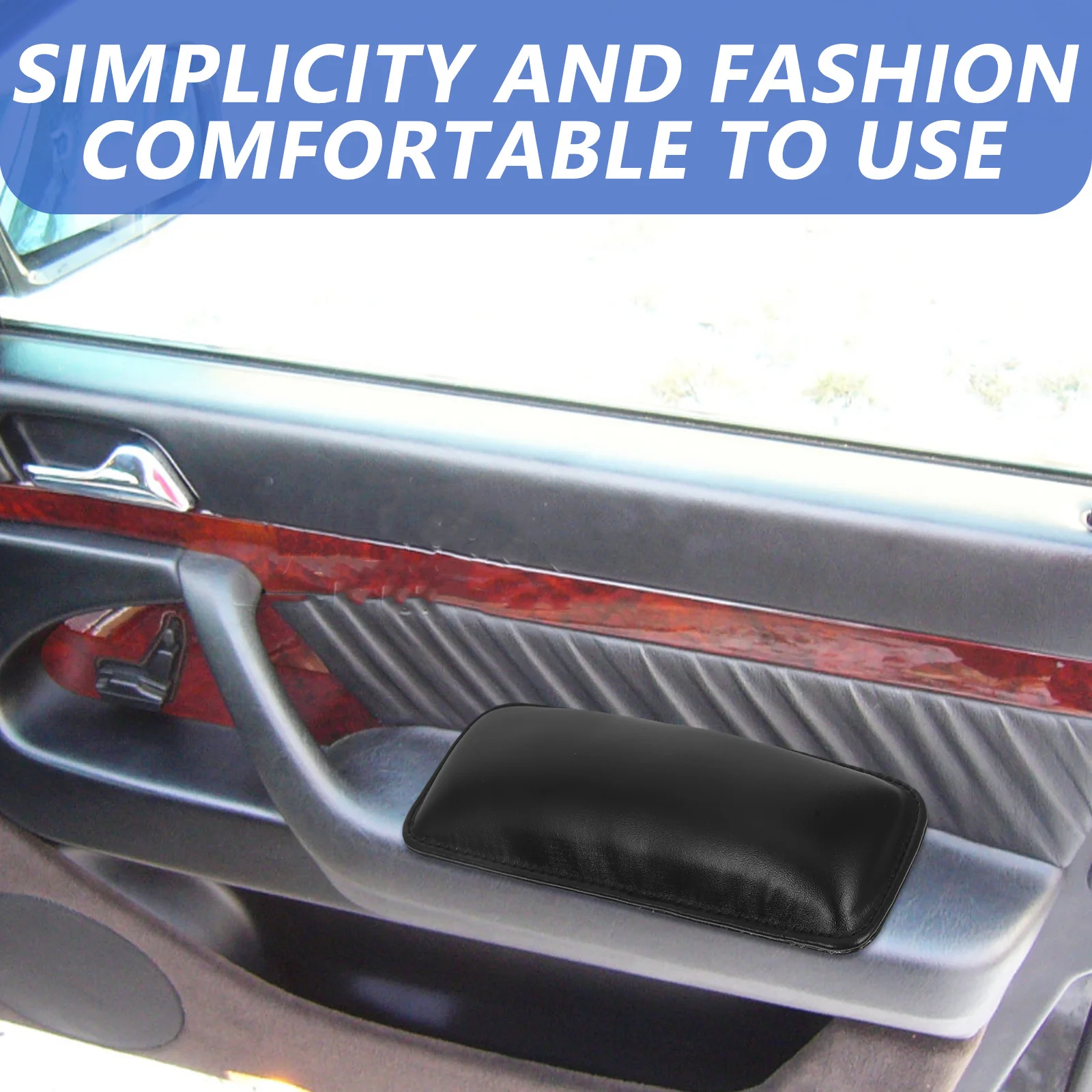 

2pcs Car Knee Leg Elbow Cushion Universal Fit Pu Sponge Car Console Door Armrest Pad Breathable Automotive Interior Accessory