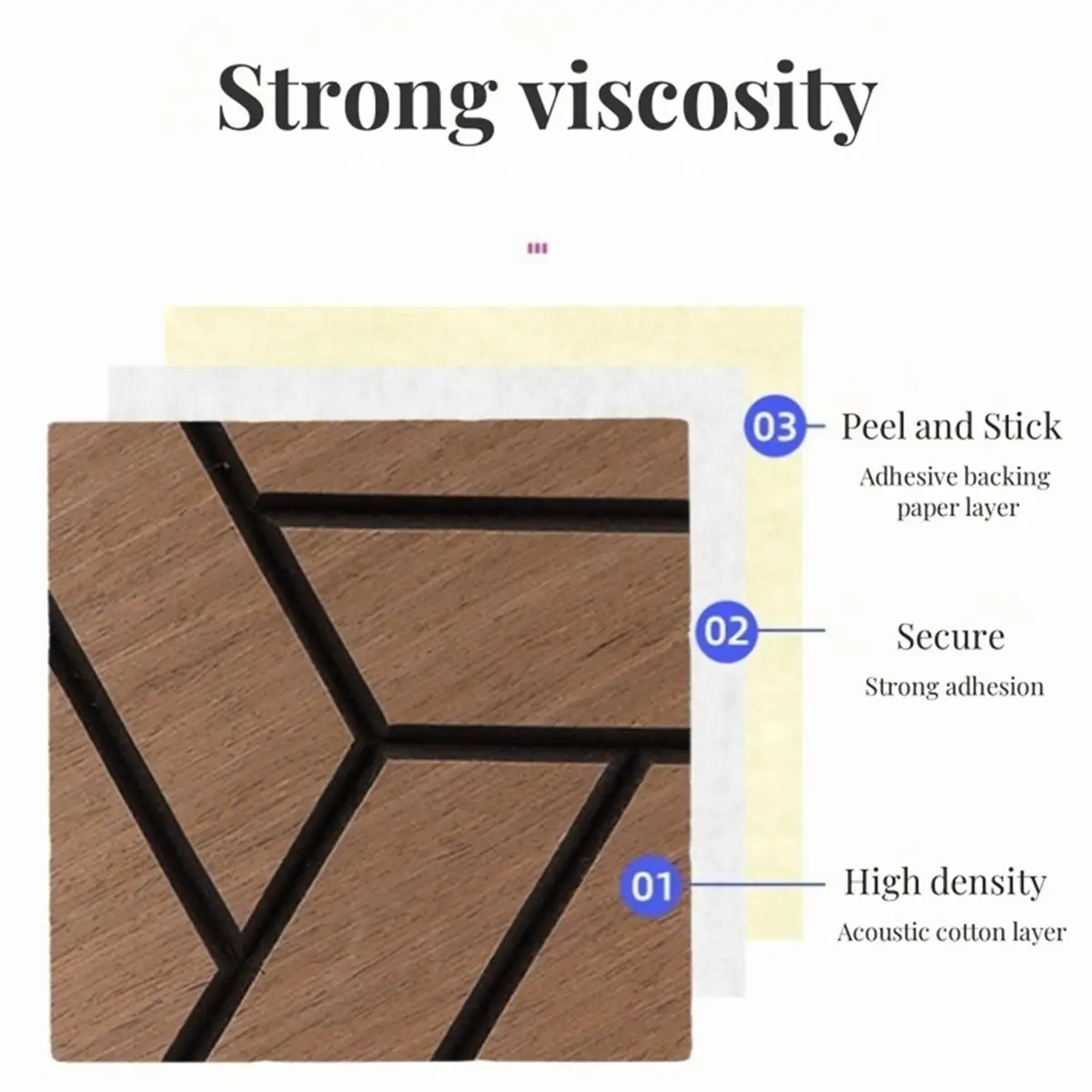 Time Saving Hexagon Felt Wall Panels - 3D Wood Grain Soundproof Self-Adhesive Acoustic Stickers
