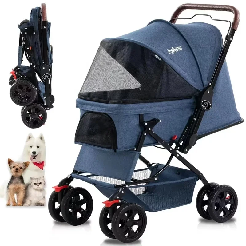 Pet Stroller,Fast Folding And Installation Lightweight Dog Stroller Carriage For Small Medium Sized Pet Dog Stroller