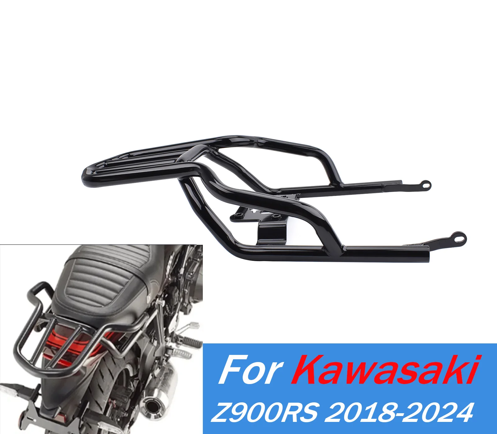 

Для Kawasaki Z900RS задняя багажная полка, крепление на спинку, грузовой держатель для Z900RS SE 2018-2024, ABS Cafe, детали мотоцикла