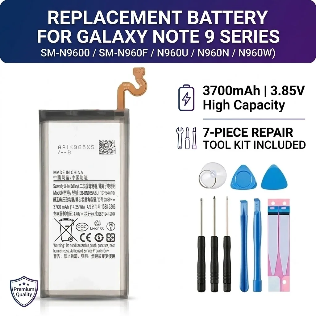 Replacement EB-BN965ABU Battery For Samsung Galaxy Note 9 SM-N9600 SM-N960F N960U 3700mAh 3.85V Rechargeable Li-ion Battery