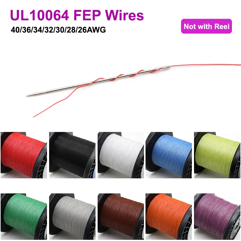 10~100m UL10064 PTFE Wires 40/36/34/32/30/28/26AWG Ultra Fine Micro Litz FEP Insulation Tinned Copper Wire for Soldering