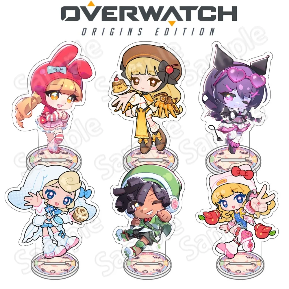 10cm Overwatch Acrylic Standee Keychain D.Va Mercy Kiriko Tracer Widowmaker Game Figure Pendant Fans Gift