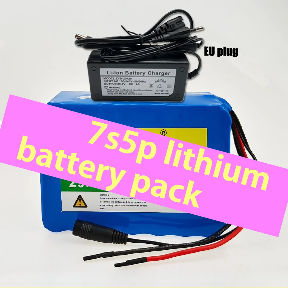 

7S5P 18650 Lithium ion Battery Pack 24V 16Ah 500W 29.4V 16000mAh Rechargeable Battery Built-in BMS for Electric Scooters etc