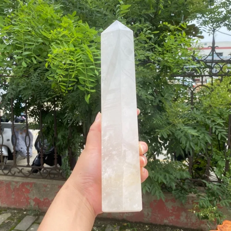 12‘’Natural Clear Quartz Obelisk,Crystal Tower,Quartz Wand Point,Pillar,Mineral Specimen,Reiki Healing,Crystal Chakra