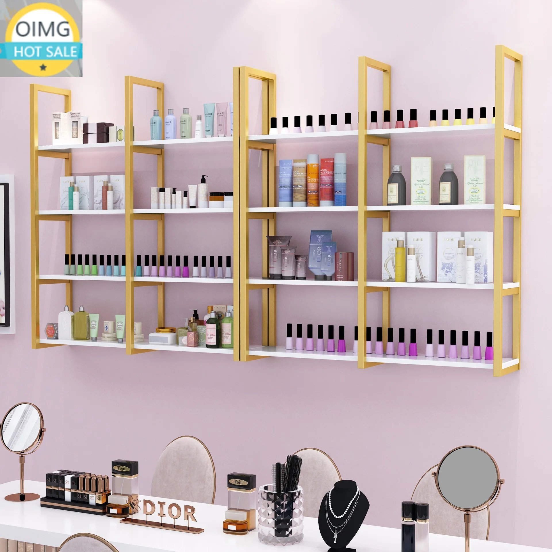 Wall-Mounted Simple and Modern  Cabinet  Rack for Nail Store Beauty-Salon