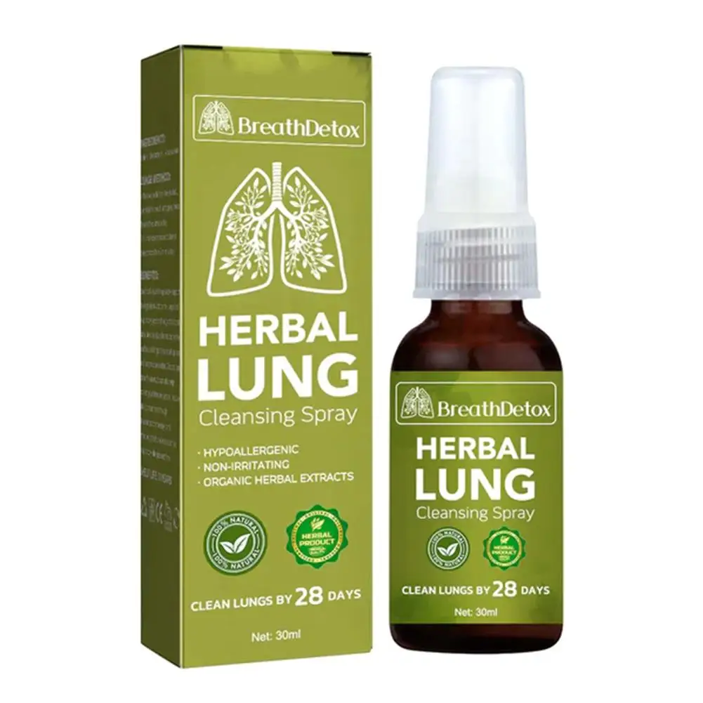 30ML Herbal Lung Cleansing Spray Lung Purification Alleviation Portable Boosts Calms Well-being Products Respiratory Irritation