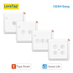 LoraTap 4 Gang Tuya ZigBee Wireless Scene Switch Push Button Controller by Battery 2MQTT Setup Automation Scenario for Home DIY