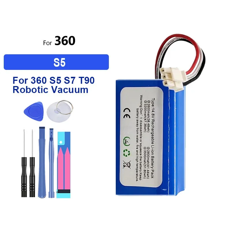 3500mAh Battery For 360 S6 S5 S7 T90 S9 X90 X95 S6PRO Robot Vacuum Cleaner Bateria