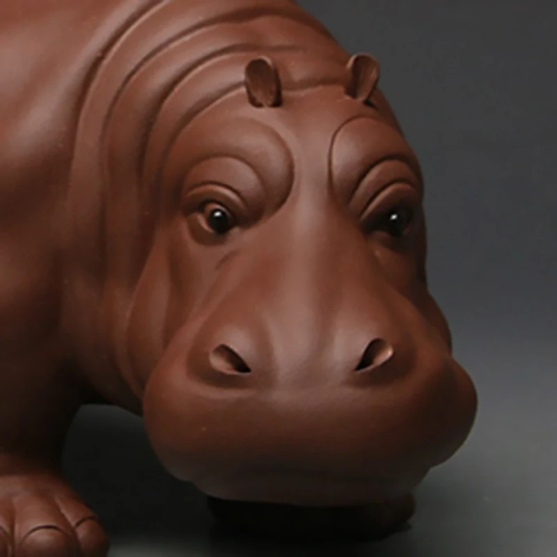 Hippopotamus Figurines Clay Crafts Desk Tea Table Decoration Ornaments Accessories Household Decor Animal Home Decoration